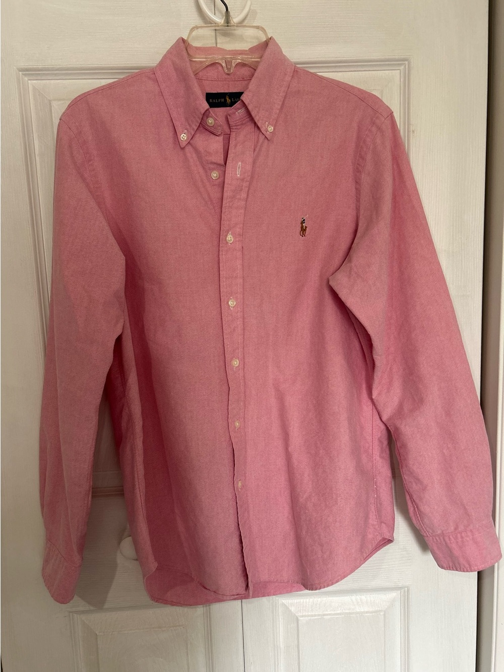 Ralph Lauren Pink Button-Down Oxford Shirt with Pony Logo